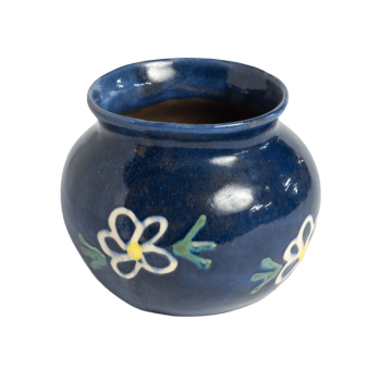 Tub Vase - Medium (4.5 inch) - Blue Daisies