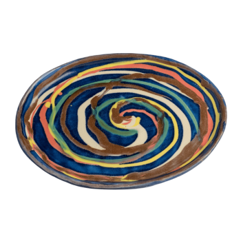 Oval Mini Saucer - Blue Multiswirl