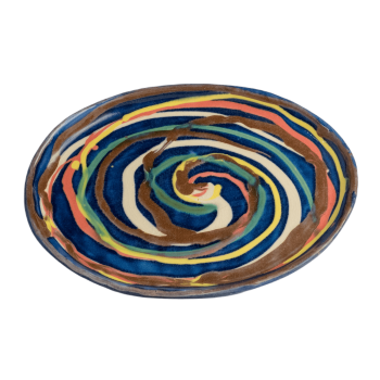 Oval Mini Saucer - Blue Multiswirl