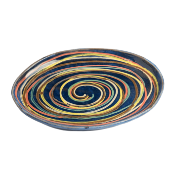 Oval Platter - Medium - Blue Multiswirl