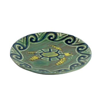 Round Breakfast Plate - Green Turtle