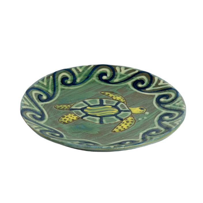 Round Breakfast Plate - Green Turtle