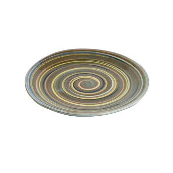 Round Dinner Plate - Green Multiswirl