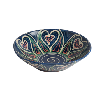 Round Pasta Bowl - Love from Barbados White Hearts