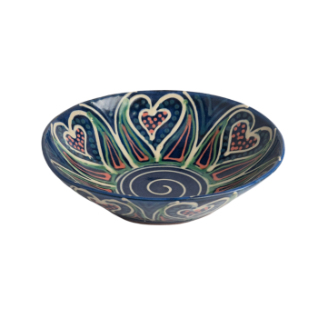 Round Pasta Bowl - Love from Barbados White Hearts