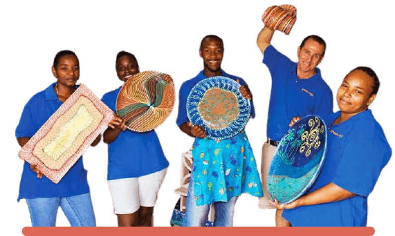 Team at Earthworks Pottery, Barbados