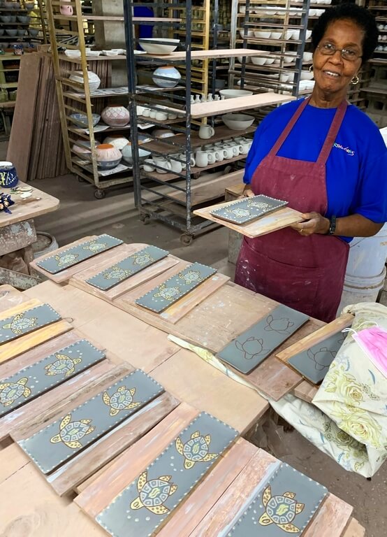 Master Caribbean potter at Earthworks Pottery