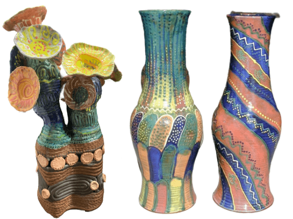 Exquisite hand crafted pottery vases